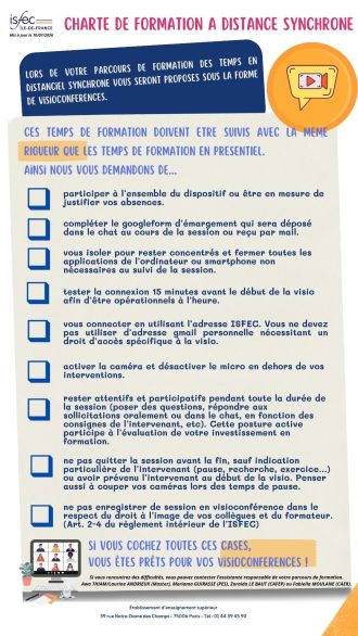 Charte de FORMATION A DISTANCE SYNCHRONE